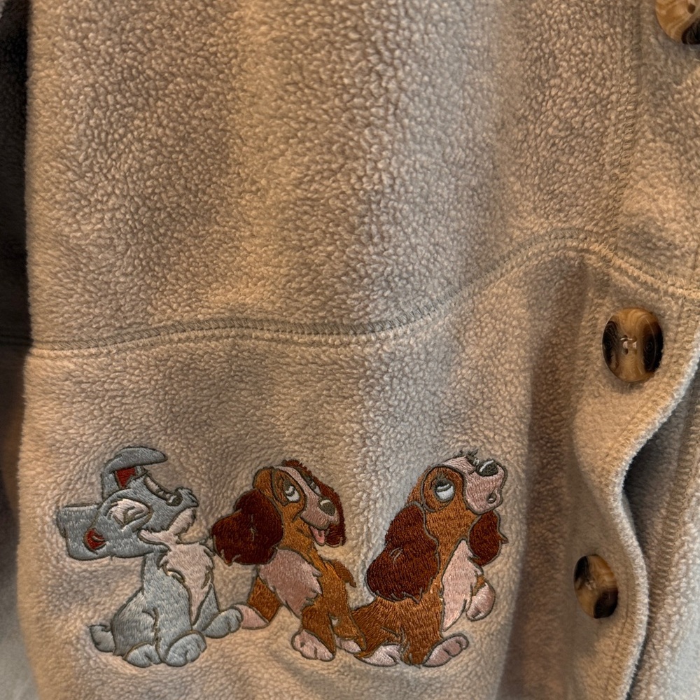 Disney Tan Teddy Jacket with Embroidered Characters Vintage Button Up Size 3X? - Picture 4 of 9